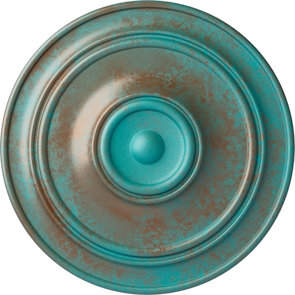 Ekena Millwork Small Classic Ceiling Medallion (Fits Canopies up to 10"), 40 1/4"OD x 3 1/8"P, Copper Green Patina CM40CLCGS - main
